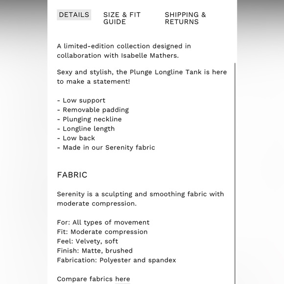 NWT CSB IM Serenity Plunge Longline Tank - Picture 7 of 7